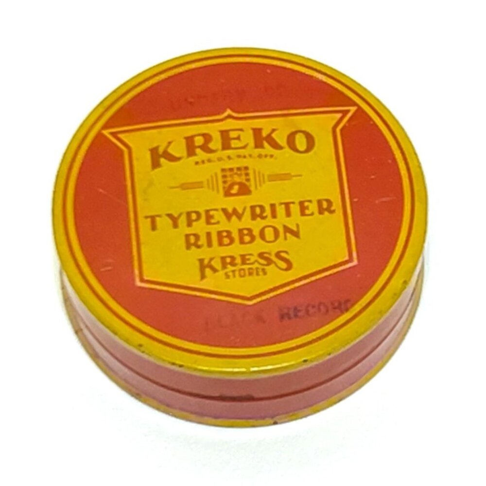 Kreko Kress Typewriter Ribbon Tin Box Vintage Collectible Empty Tin